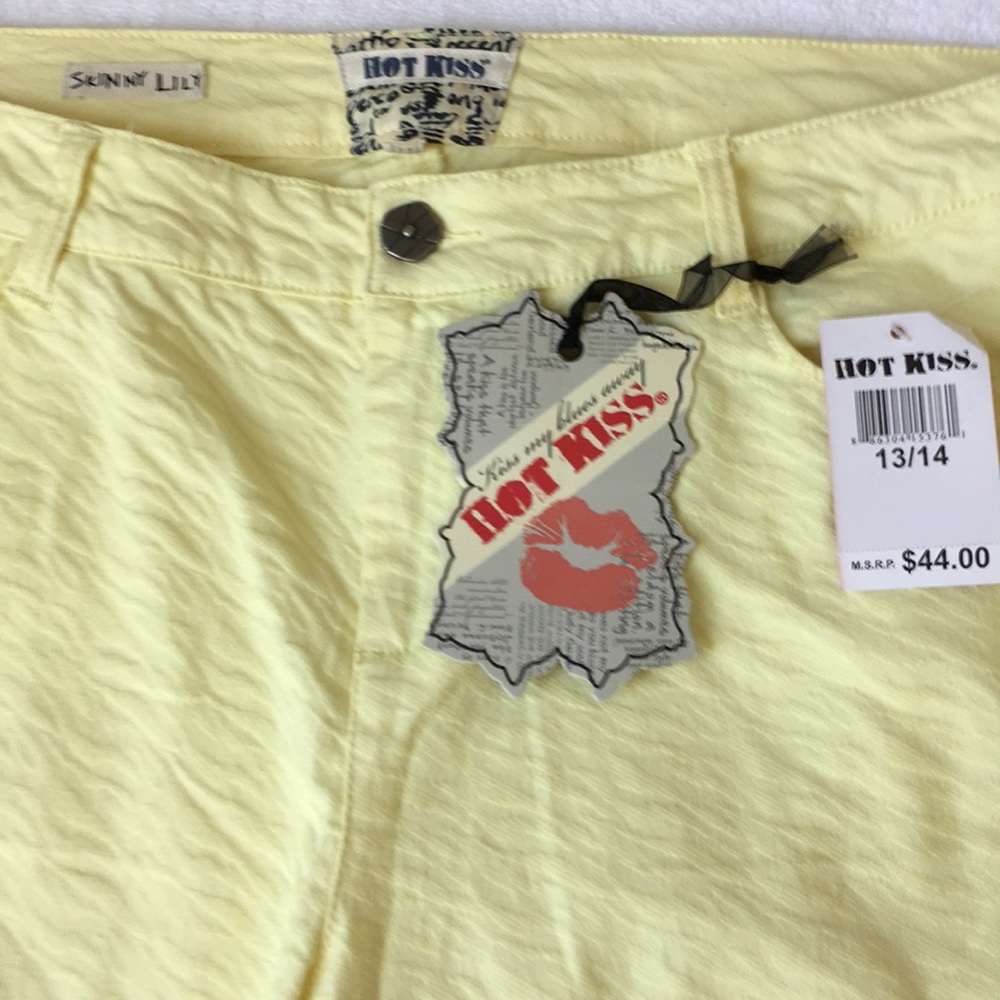 Hot Kiss-NWT-Yellow Textured Pants Size (13/14) - Picture 6 of 8